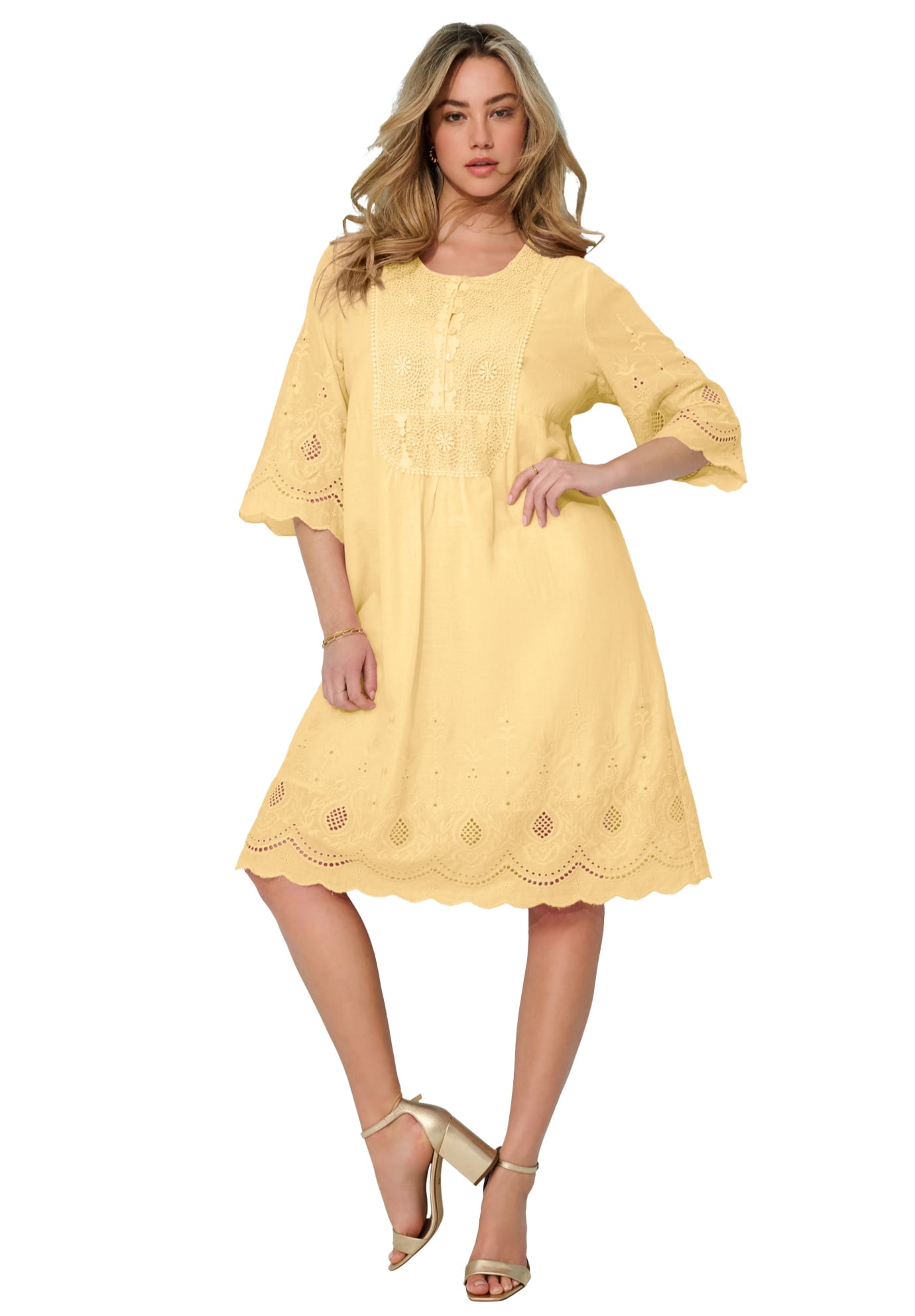 roamans plus size dresses Roaman's Women's Elbow Sleeve Fit-and-Flare Dress with Bolero Jacket 2-Piece Suit flare silhouette effortlessly takes you from workday to weekend Roamans Dress Lace Maxi Formal