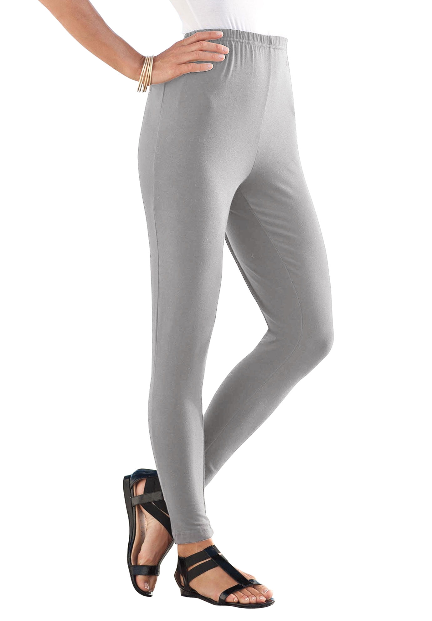 Roaman's Women's Plus Size Ankle-Length Essential Stretch Legging - 5X,  White