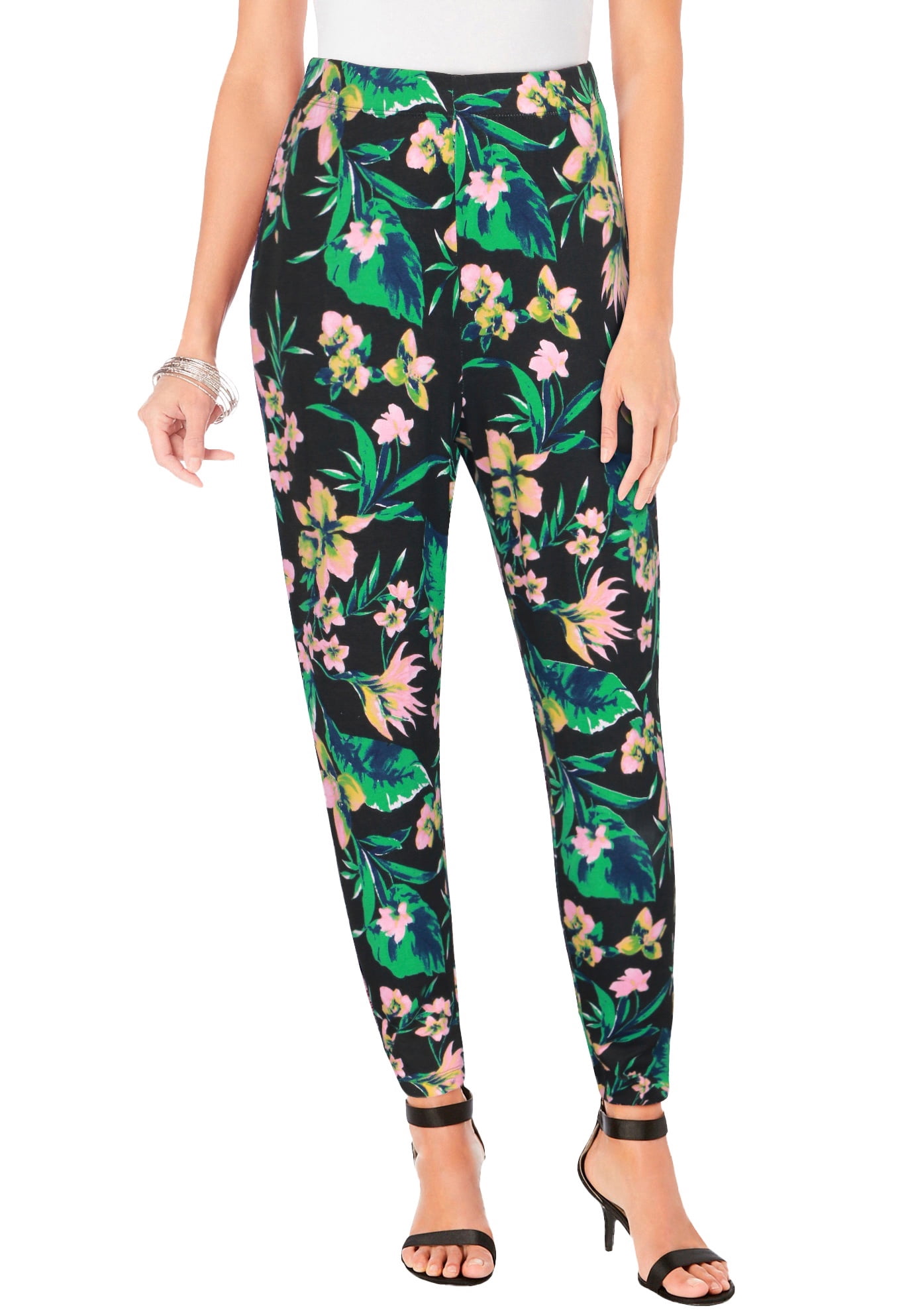 Roaman's Women's Plus Size Essential Stretch Leggings - Ankle-Length, Multiple Inseams (Petite, Average, Tall)