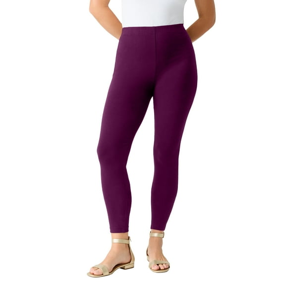 Roaman's Women's Plus Size Essential Stretch Ankle Length Pull-On Legging