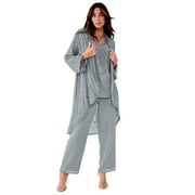 ROAMAN'S Women's Plus Size Beaded Georgette 3-Piece Pant Set – Formal Wear