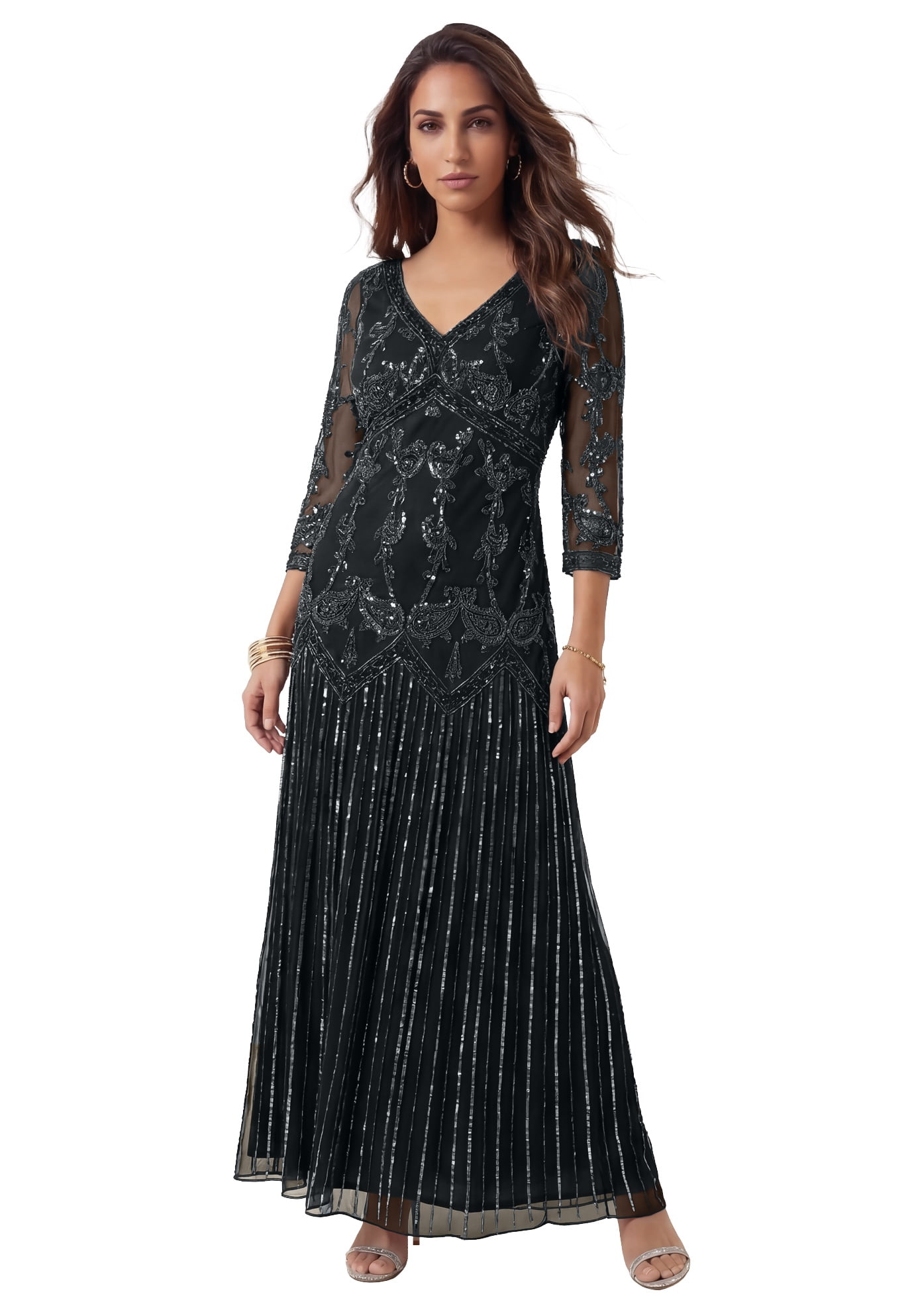 roamans plus size dresses Roaman's Women's Elbow Sleeve Fit-and-Flare Dress with Bolero Jacket 2-Piece Suit flare silhouette effortlessly takes you from workday to weekend Roamans Dress Lace Maxi Formal