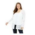 thumbnail image 1 of Roaman's Women's Plus Size Bell Sleeve Pointelle Cardigan, 1 of 4