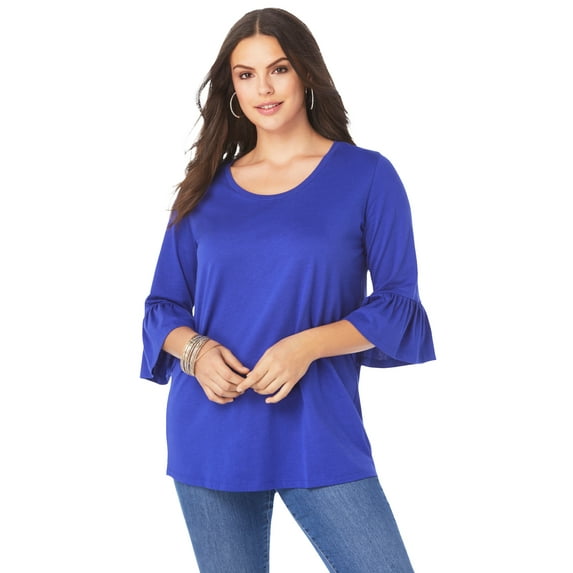 Roaman's Women's Plus Size Ultimate Bell Sleeve Tee