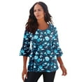 thumbnail image 1 of Roaman's Women's Plus Size Cotton Ultimate Bell Sleeve Tee, 1 of 6