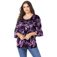 thumbnail image 1 of Roaman's Women's Plus Size Cotton Ultimate Bell Sleeve Tee, 1 of 6