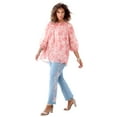 thumbnail image 1 of Roaman's Women's Plus Size Blouson Sleeve Overlay Blouse, 1 of 4