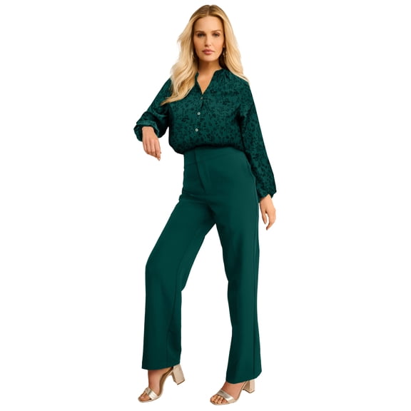 Roaman's Women's Plus Size Blouson Sleeve Popover Henley Blouse