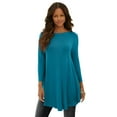 thumbnail image 1 of Roaman's Women's Plus Size Boatneck Swing Ultra Drape Tunic Top, 1 of 3