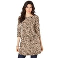 thumbnail image 1 of Roaman's Women's Plus Size Cotton Ultimate Boatneck Tunic With Side Slits, 1 of 6