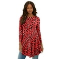 thumbnail image 1 of Roaman's Women's Plus Size Boatneck Swing Ultra Drape Tunic Top, 1 of 6