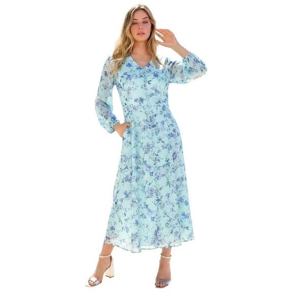 Roaman's Women's Plus Size Boho Maxi Dress