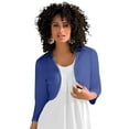 thumbnail image 1 of Roaman's Women's Plus Size Bolero Cardigan With Three Quarter Sleeves, 1 of 4