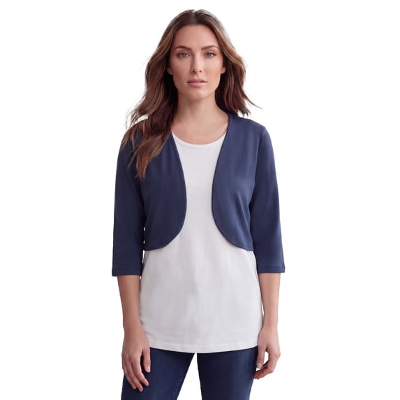 Roaman's Women's Plus Size Bolero Cardigan With Three Quarter Sleeves