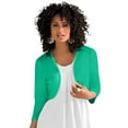 thumbnail image 1 of Roaman's Women's Plus Size Bolero Cardigan With Three Quarter Sleeves, 1 of 4