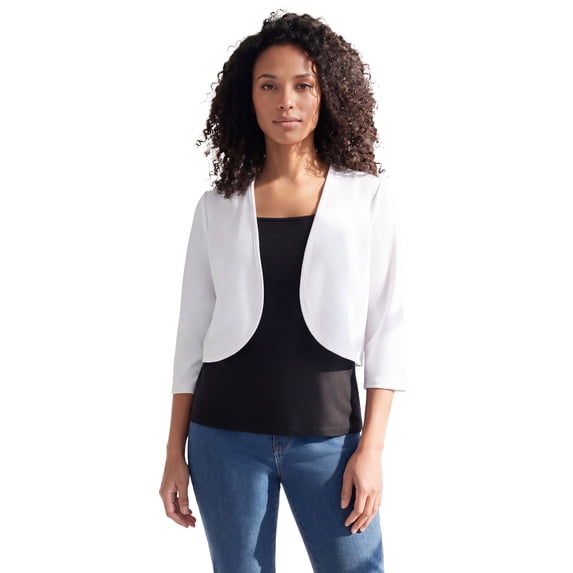Roaman's Women's Plus Size Bolero Cardigan With Three Quarter Sleeves