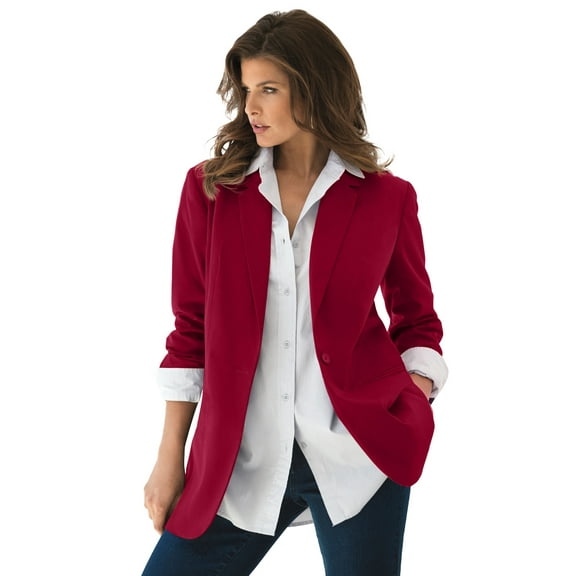 Roaman's Women's Plus Size Relaxed Boyfriend Blazer