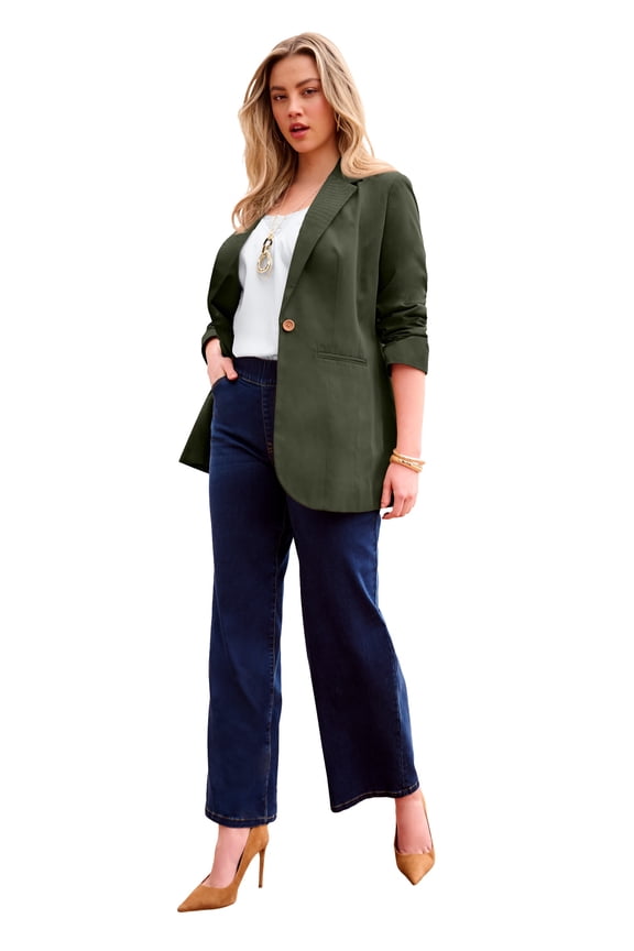 Women's Plus Size Relaxed Boyfriend Blazer