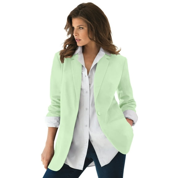 Roaman's Women's Plus Size Relaxed Boyfriend Blazer