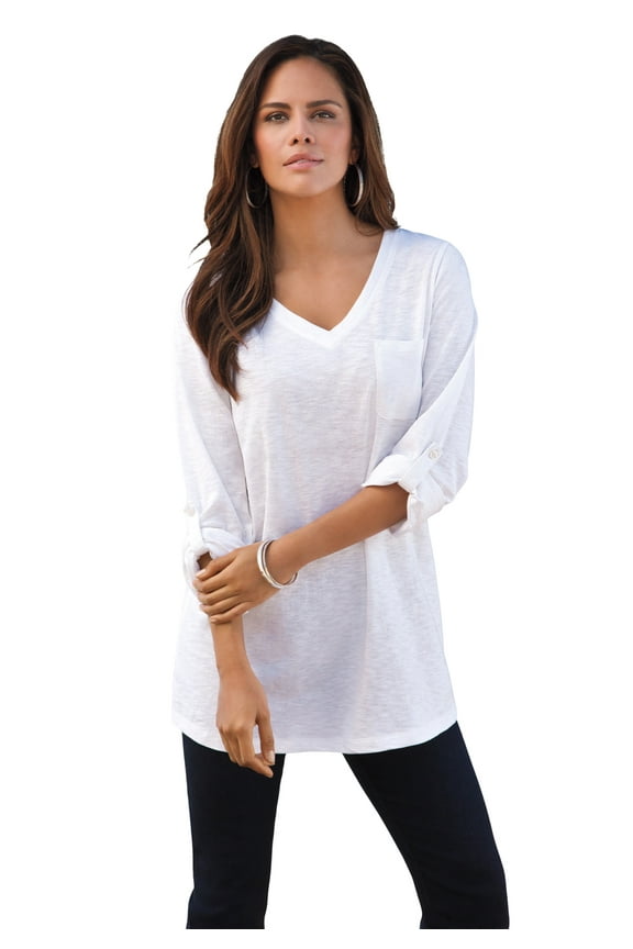 Women's Plus Size Boyfriend Textured Tunic
