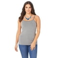 thumbnail image 1 of Roaman's Women's Plus Size Cami With Built-In Bra And Adjustable Straps, 1 of 5