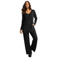 thumbnail image 1 of Roaman's Women's Plus Size Brushed Rib Pant Set, 1 of 3