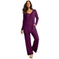 thumbnail image 1 of Roaman's Women's Plus Size Brushed Rib Pant Set, 1 of 1