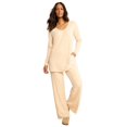 thumbnail image 1 of Roaman's Women's Plus Size Brushed Rib Pant Set, 1 of 2