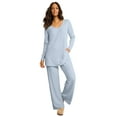 thumbnail image 1 of Roaman's Women's Plus Size Brushed Rib Pant Set, 1 of 1