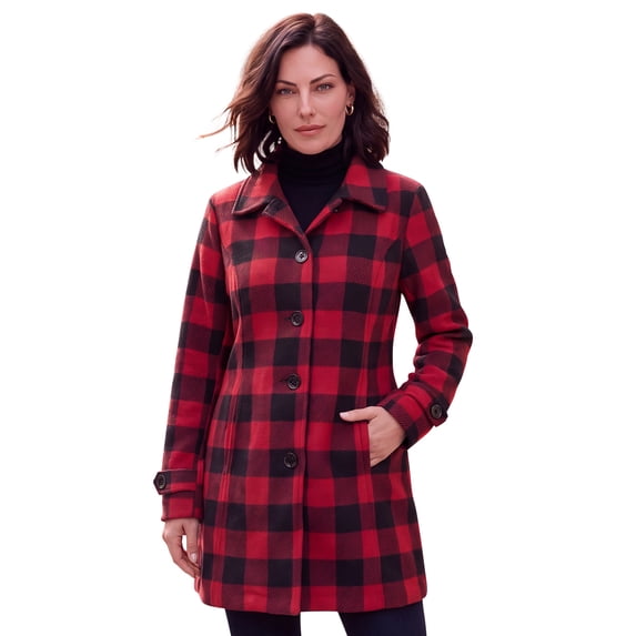 Roaman's Women's Plus Size Button Up Fleece Jacket