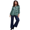 thumbnail image 1 of Roaman's Women's Plus Size Buttoned V-Neck Blouse, 1 of 1