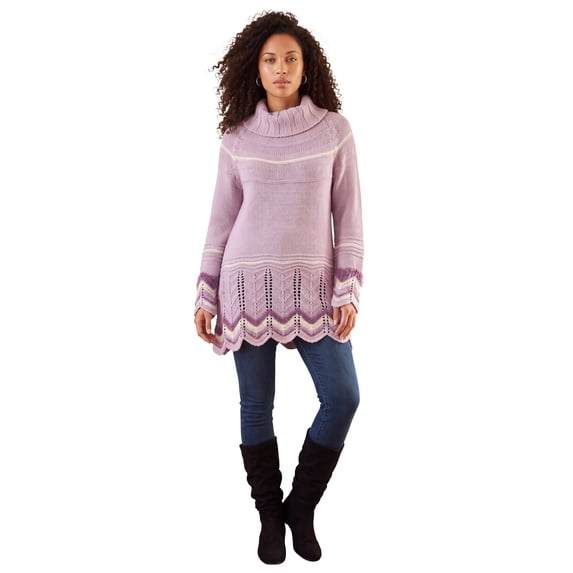 Roaman's Women's Plus Size Chevron Border Sweater