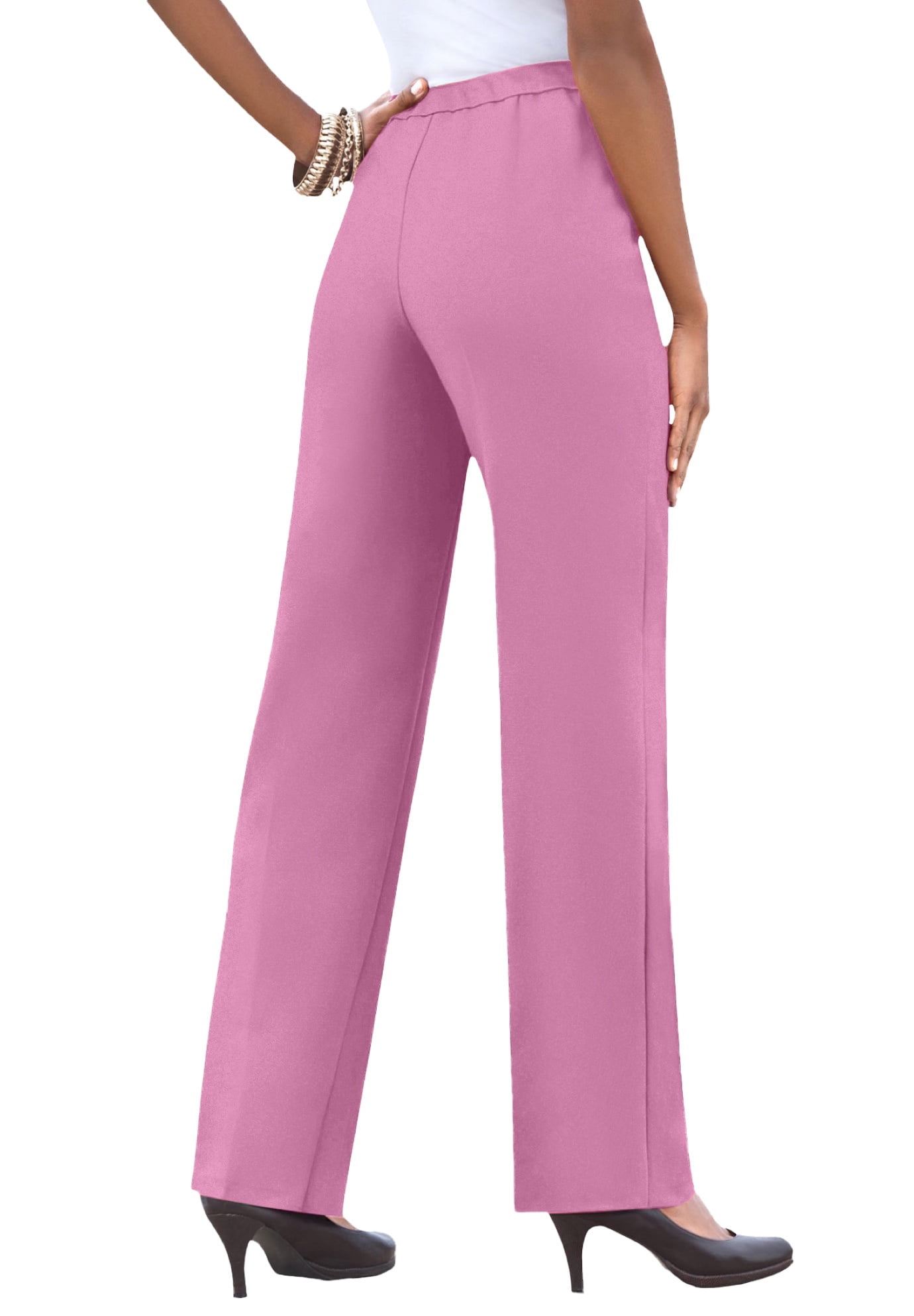 Roaman's Women's Plus Size Classic Bend Over Pant Elastic Waist Pull On