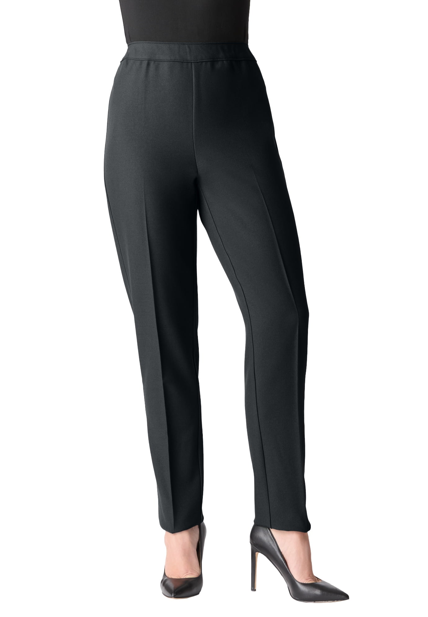 パンツ a machine antique slacks black Roaman's Women's Plus Size Plus Size Classic Bend Over Pant