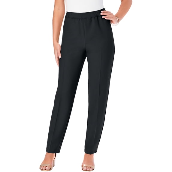Roaman's Women's Plus Size Classic Bend Over Structured Straight Leg Pull-On Pant