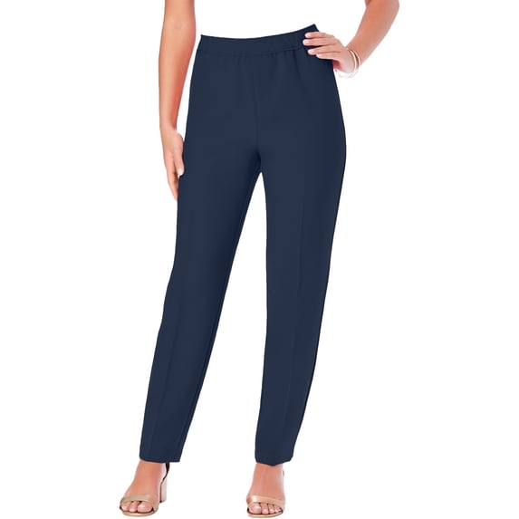 Roaman's Women's Plus Size Classic Bend Over Structured Straight Leg Pull-On Pant
