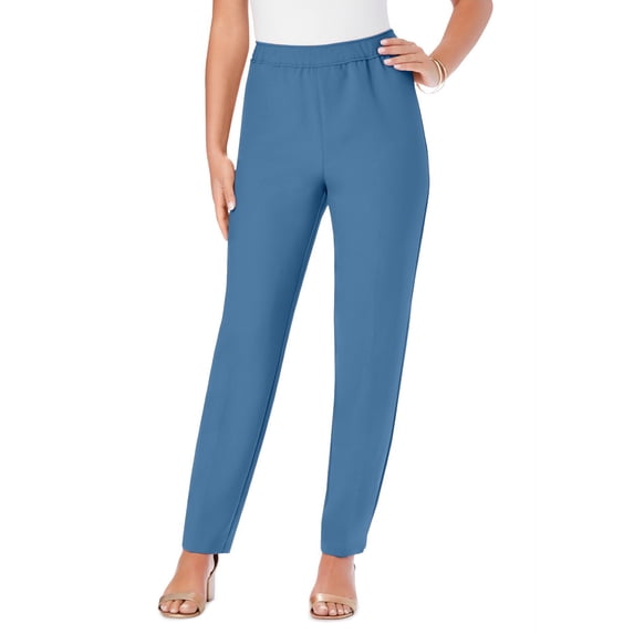 Roaman's Women's Plus Size Classic Bend Over Structured Straight Leg Pull-On Pant