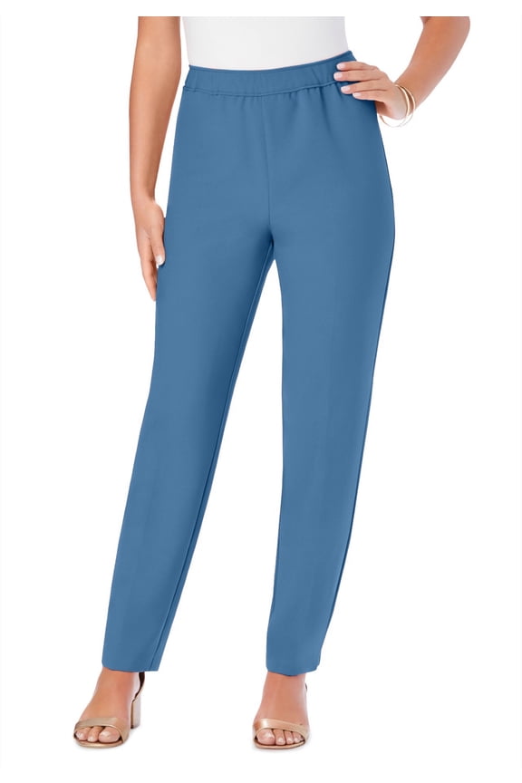 Women's Plus Size Classic Bend Over Structured Straight Leg Pull-On Pant