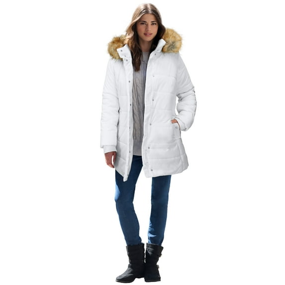 Roaman's Women's Plus Size Classic Length Puffer Coat