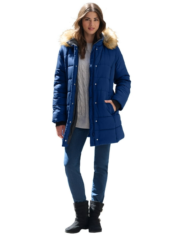 Women's Plus Size Classic Length Puffer Coat