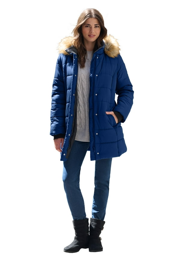 Women's Plus Size Classic Length Puffer Coat