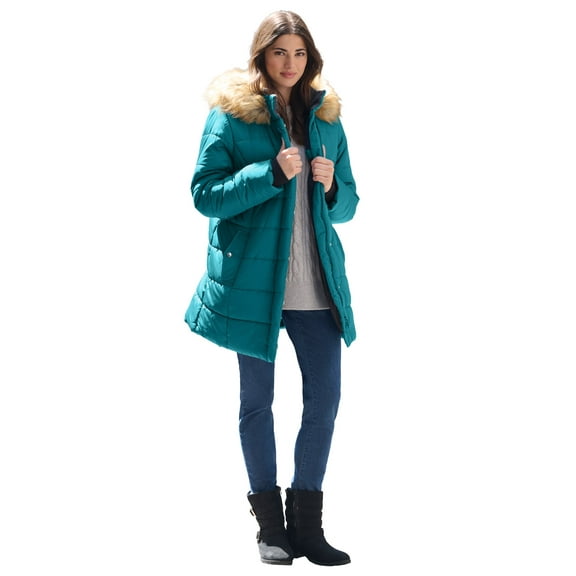 Roaman's Women's Plus Size Classic Length Puffer Coat