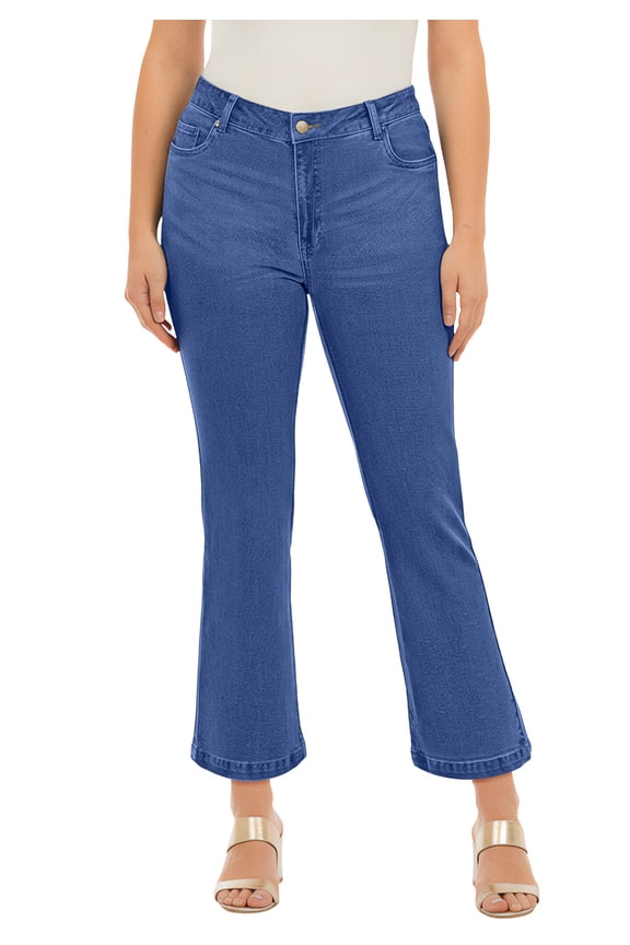 Women's Plus Size Classic Stretch High-Rise Kick-Flare Cropped Jean