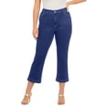 thumbnail image 1 of Roaman's Women's Plus Size Classic Stretch High-Rise Kick-Flare Cropped Jean, 1 of 3