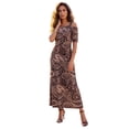 thumbnail image 1 of Roaman's Women's Plus Size Cold Shoulder Maxi Dress, 1 of 4