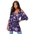 thumbnail image 1 of Roaman's Women's Plus Size Cold Shoulder Ultra Drape Tunic, 1 of 5