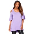 thumbnail image 1 of Roaman's Women's Plus Size Cold-Shoulder Ultra Femme Tunic, 1 of 5