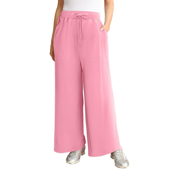 Roaman's Women's Plus Size Comfort+ Fleece Flared Sweatpants