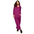 thumbnail image 1 of Roaman's Women's Plus Size Comfort+ Fleece V Neck Hooded Sweatshirt, 1 of 1