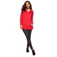 thumbnail image 1 of Roaman's Women's Plus Size Comfort+ Fleece V Neck Hooded Sweatshirt, 1 of 6